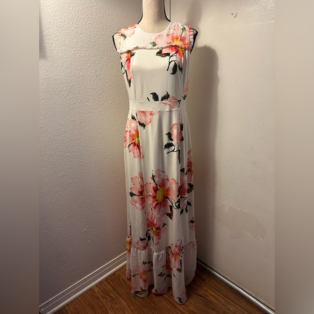 Karl Lagerfeld White Cream Sleeveless Spaghetti Strap Sundress